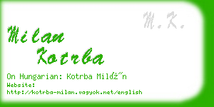 milan kotrba business card